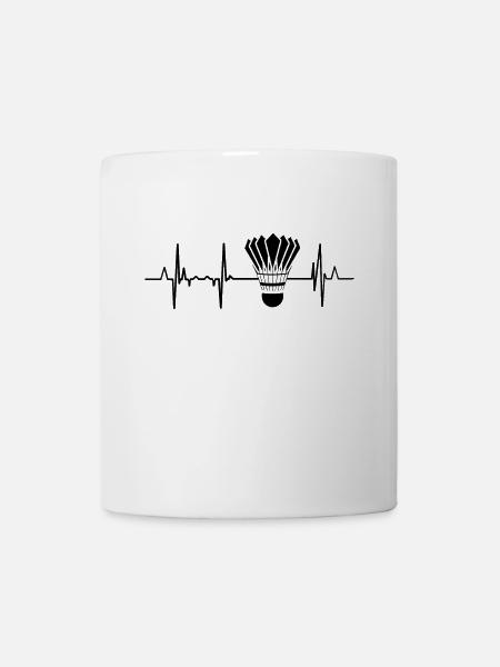 Badmintonspieler Herzschlag - Tasse - Weiß