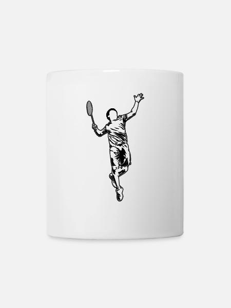 Lustiger Badmintonspieler - Tasse - Weiß