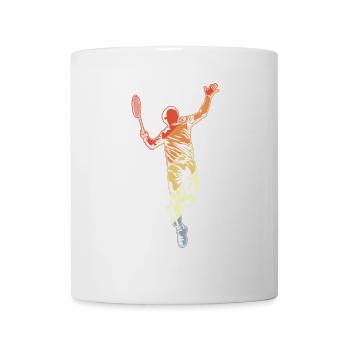 Badmintonspieler Zeichnung - Tasse - Weiß - Vorne