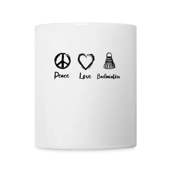 Peace Love Badminton - Mug blanc - blanc - Devant