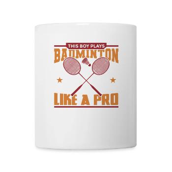 Badminton Junge - Tasse - Weiß - Vorne