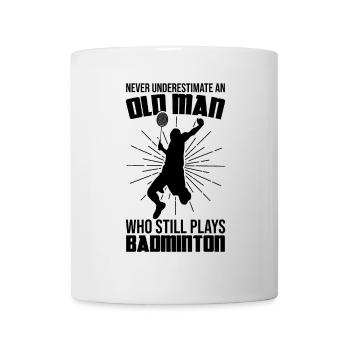 Alter Badmintonspieler - Tasse - Weiß - Vorne