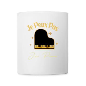 J'Peux Pas J'Ai Piano Cadeau Orchestre Pianiste - Mug blanc - blanc - Devant
