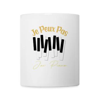 J'Peux Pas J'Ai Piano Cadeau Orchestre Pianiste - Mug blanc - blanc - Devant
