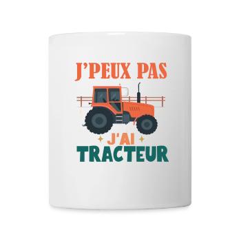 Je Peux Pas J'Ai Tracteur -Agriculture Agriculteur - Mug blanc - blanc - Devant