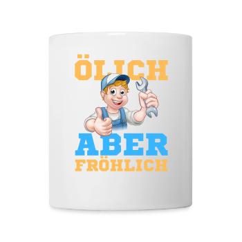 Fröhlicher Schrauber Werkstatt-Design - Tasse - Weiß - Vorne