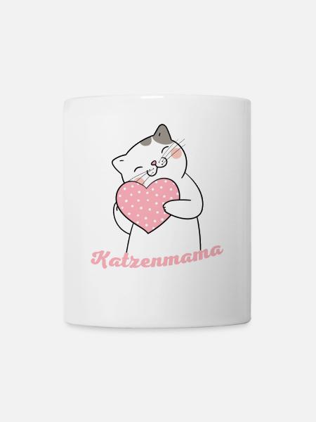 Katzenmama Herzliebe - Tasse - Weiß