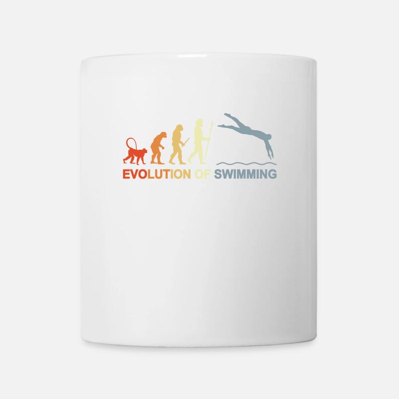 Evolution des Schwimmens - Tasse - Weiß