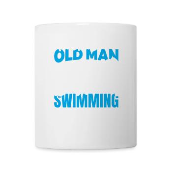Never underestimate an old swimmer - Mug - white - Front