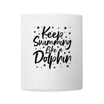 Schwimmen wie ein Delfin - Tasse - Weiß - Vorne