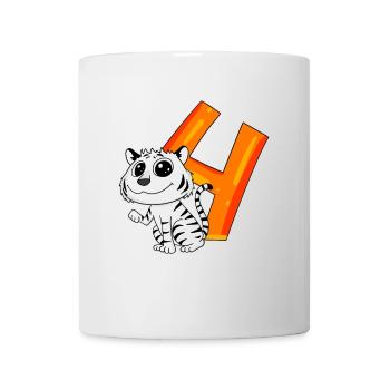 4 Jahre alt - 4. Geburtstag mit Tier Motiv - Tasse - Weiß - Vorne