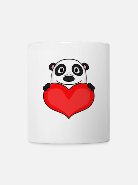 Panda mit Herz - Liebe Romantisch - Tasse - Weiß