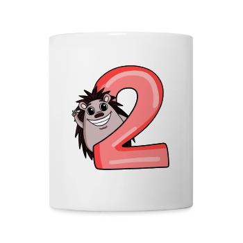 2 ans - 2ème anniversaire avec motif animal - Mug blanc - blanc - Devant
