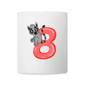 8 Jahre alt - 8. Geburtstag mit Tier Motiv - Tasse - Weiß - Vorne