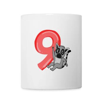 9 Jahre alt - 9. Geburtstag mit Tier Motiv - Tasse - Weiß - Vorne