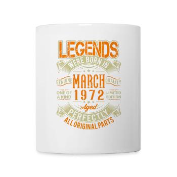 1972 März Geburtstag Legende - Tasse - Weiß - Vorne