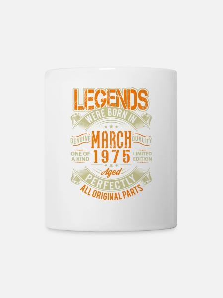 1975 März Geburtstag Legende - Tasse - Weiß