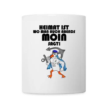 Nordsee Plattdeutsch Spruch Moin Möwe - Tasse - Weiß - Vorne