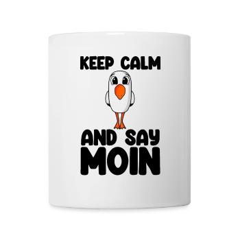 Nordsee Plattdeutsch Spruch Moin Möwe - Tasse - Weiß - Vorne