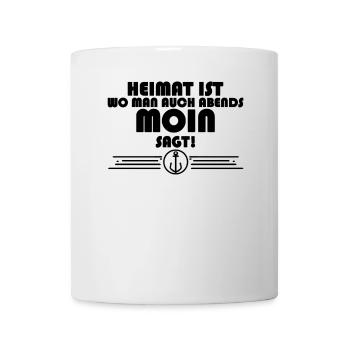 Anker Nordsee Plattdeutsch Spruch Moin - Tasse - Weiß - Vorne