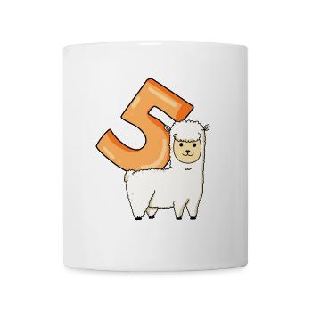 5 Jahre alt - 5. Geburtstag mit Tier Motiv - Tasse - Weiß - Vorne