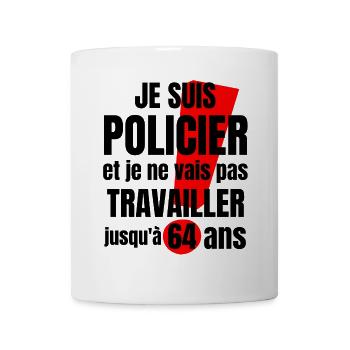 policier, police, retraite police - Mug blanc - blanc - Devant