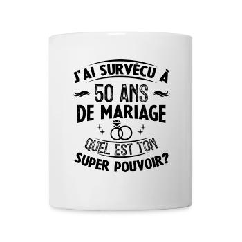 50 Ans De Mariage humoristique mariage - Mug blanc - blanc - Devant