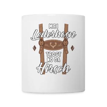 Mei Lederhose T-Shirt Herren Trachtenshirt Tracht - Tasse - Weiß - Vorne