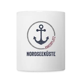 Nordsee Ankerplatz Emblem - Tasse - Weiß - Vorne