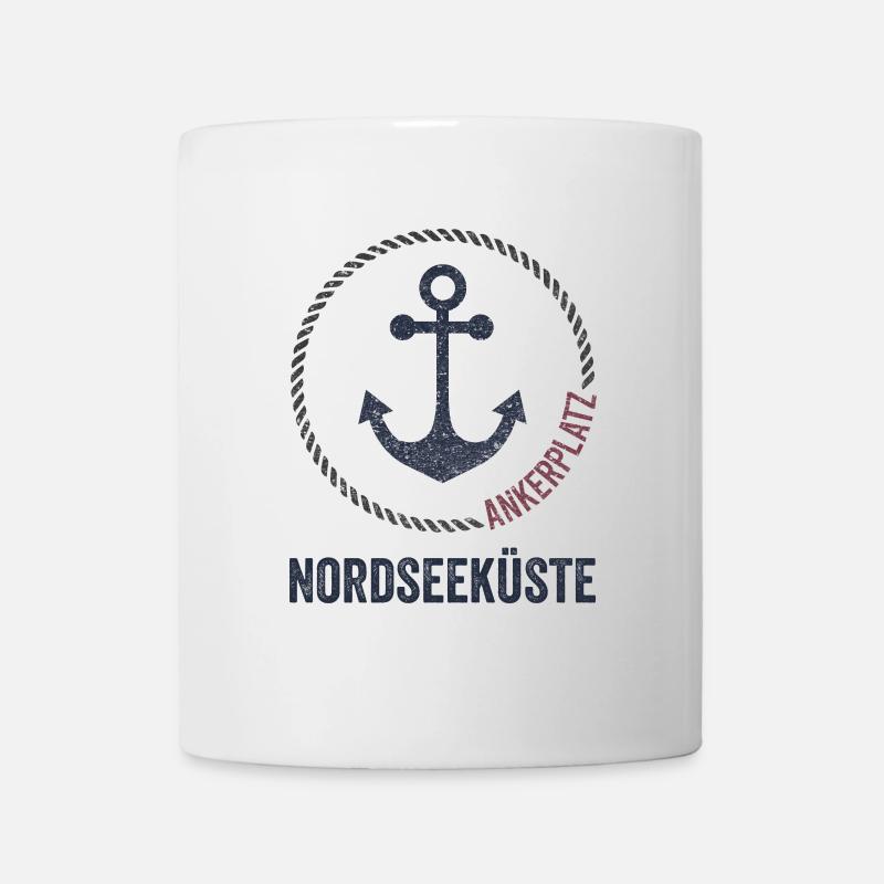 Nordsee Ankerplatz Emblem - Tasse - Weiß