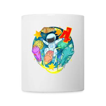 Cadeau de garçon d’anniversaire de 4 ans - Mug blanc - blanc - Devant