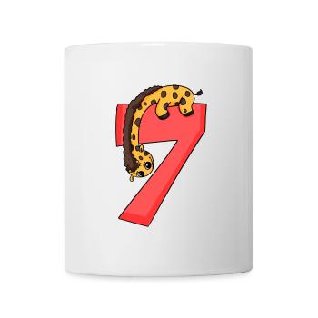7 ans - 7ème anniversaire avec motif animal - Mug blanc - blanc - Devant