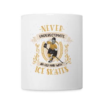 Joueur de hockey sur glace patins cadeau - Mug blanc - blanc - Devant