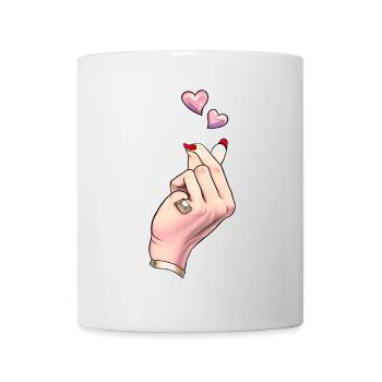 Finger Heart K Pop coréenne - Mug blanc - blanc - Devant