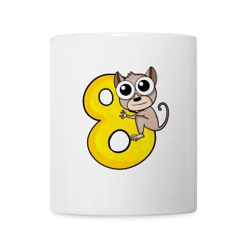 8 Jahre alt - 8. Geburtstag mit Tier Motiv - Tasse - Weiß - Vorne