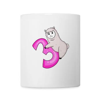 3 ans - 3ème anniversaire avec motif animal - mouton - Mug blanc - blanc - Devant