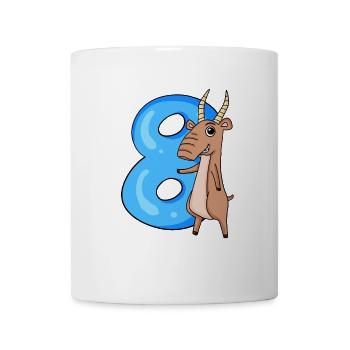 8 Jahre alt - 8. Geburtstag mit Tier Motiv - Tasse - Weiß - Vorne