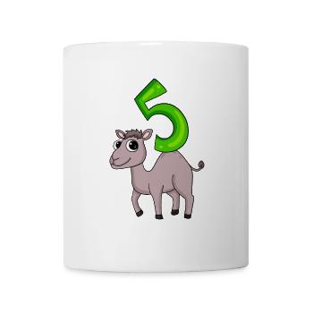 5 ans - 5ème anniversaire avec motif animal - chameau - Mug blanc - blanc - Devant