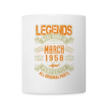 1958 März Geburtstag Legende - Tasse - Weiß - Vorne
