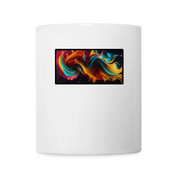 Tourbillons de couleur sur le bleu foncé - Mug blanc - blanc - Devant