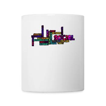 Réseau social Wordcloud : explosion de couleurs - Mug blanc - blanc - Devant
