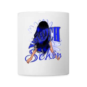 Beaux cheveux noir-bleu bleu beauté naturelle - Mug blanc - blanc - Devant