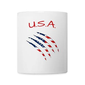 USA claw cuts America - Tasse - Weiß - Vorne