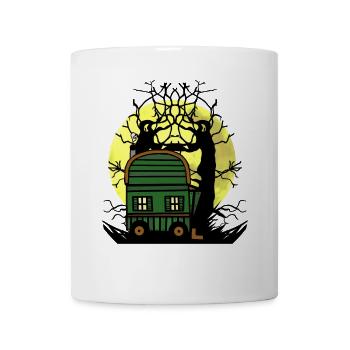 Bauwagen Vollmond Natur Naturliebhaber Baum - Tasse - Weiß - Vorne