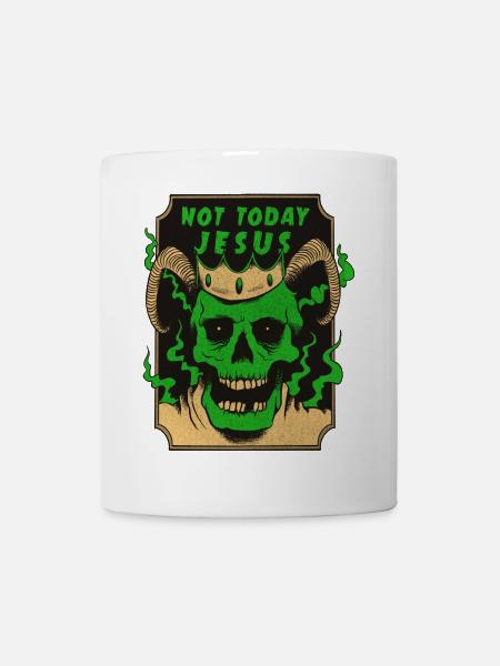 Nicht heute Jesus Satan Design - Tasse - Weiß