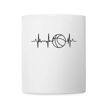 Ligne cardiaque de basketball - Mug blanc - blanc - Devant