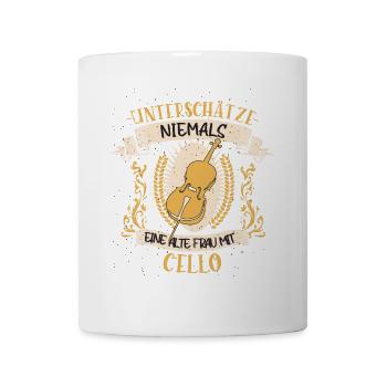 Cello Streichinstrument Musikerin Geschenk - Tasse - Weiß - Vorne