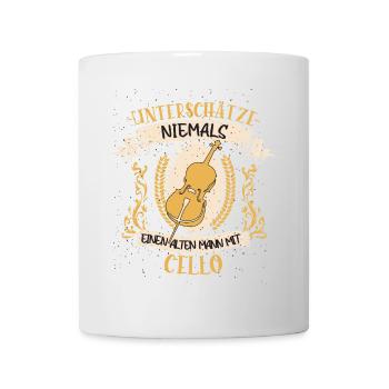 Cello Streichinstrument Musiker Geschenk - Tasse - Weiß - Vorne