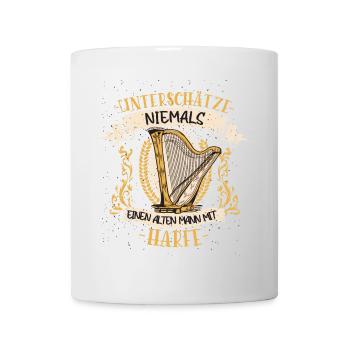 Harfe Harfenist Musiker Streichinstrument Geschenk - Tasse - Weiß - Vorne