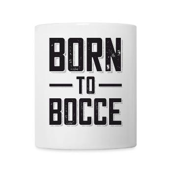 Né à la pétanque dicton pour la pétanque et la pétanque - Mug blanc - blanc - Devant